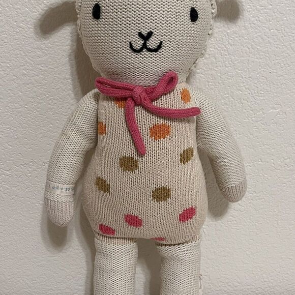 Cuddle + Kind Lucy the Lamb Plush Knit Handmade Doll Stuffed Animal 20" - Picture 3 of 16